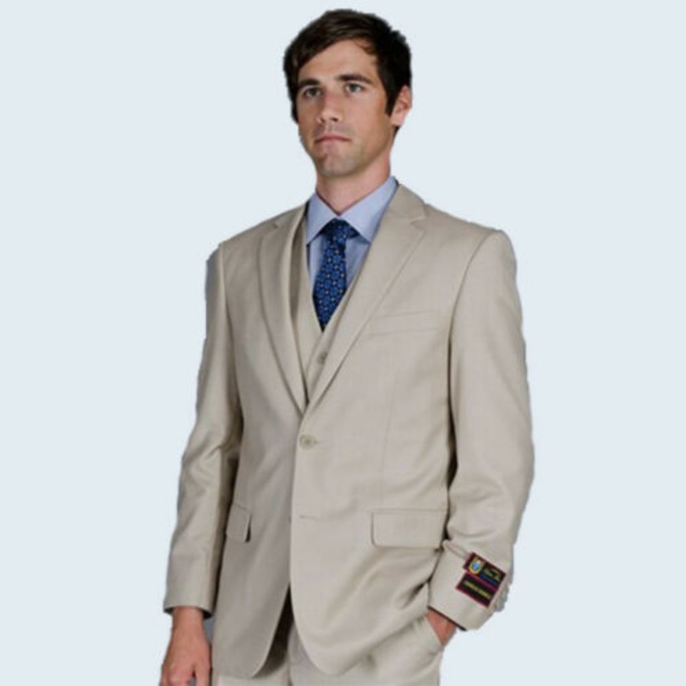 Giorgio Fiorelli Beige 3PC Business Suit 40R